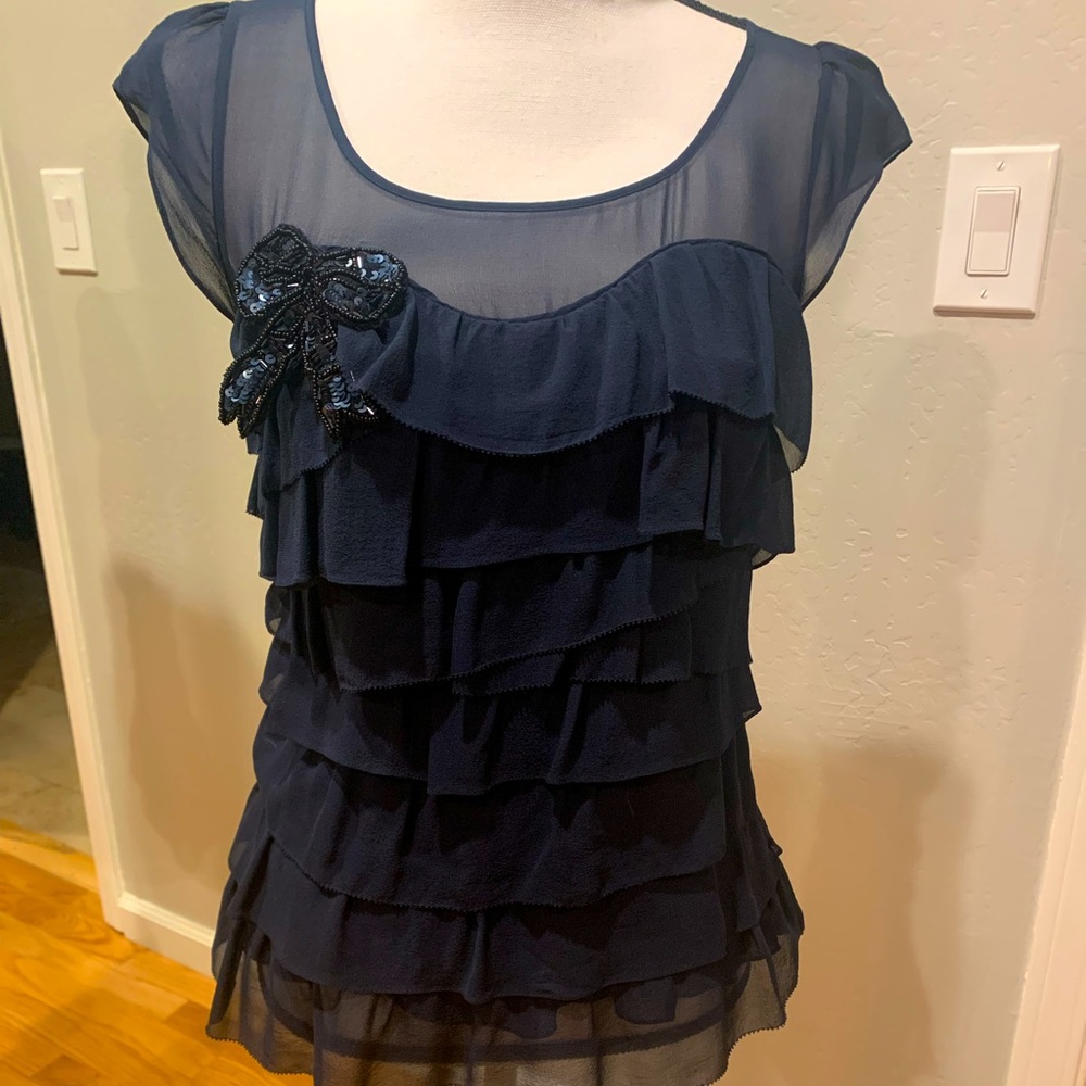 Anthropologie blouse very dark blue - Size 0